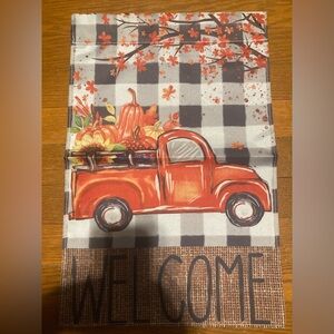 Garden Flag Autumn Fall Truck 12" x 18" NWOT